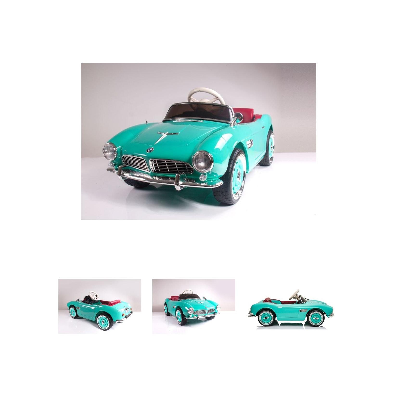 Kinder Elektroauto BMW 507 Oldtimer, lizenziert, Fernbedienung, Trolley Funktion grün