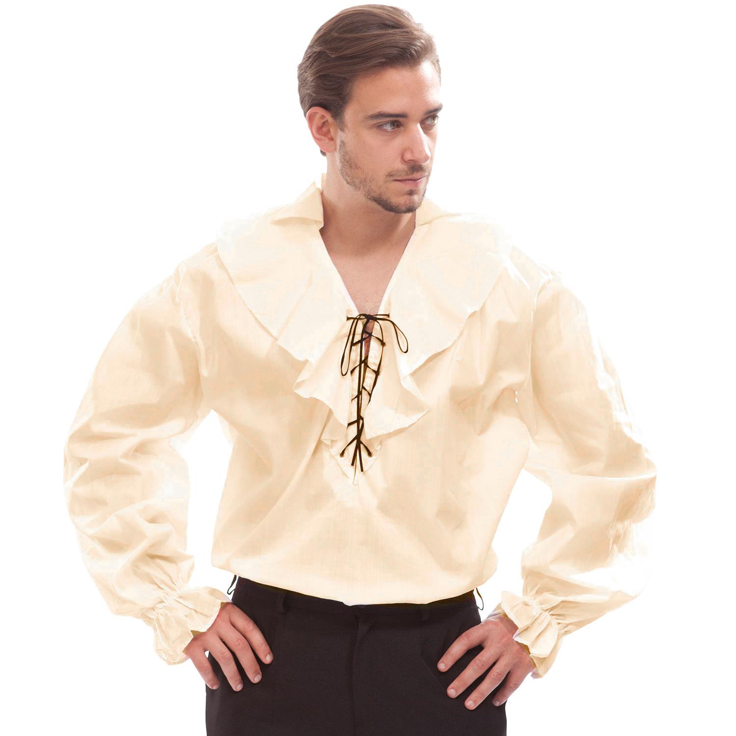 Rüschen-Hemd für Herren, beige
