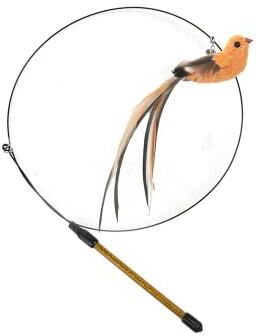 Inspired Living FeatherFly Interactive Bird Cat Teaser Wand d handheld