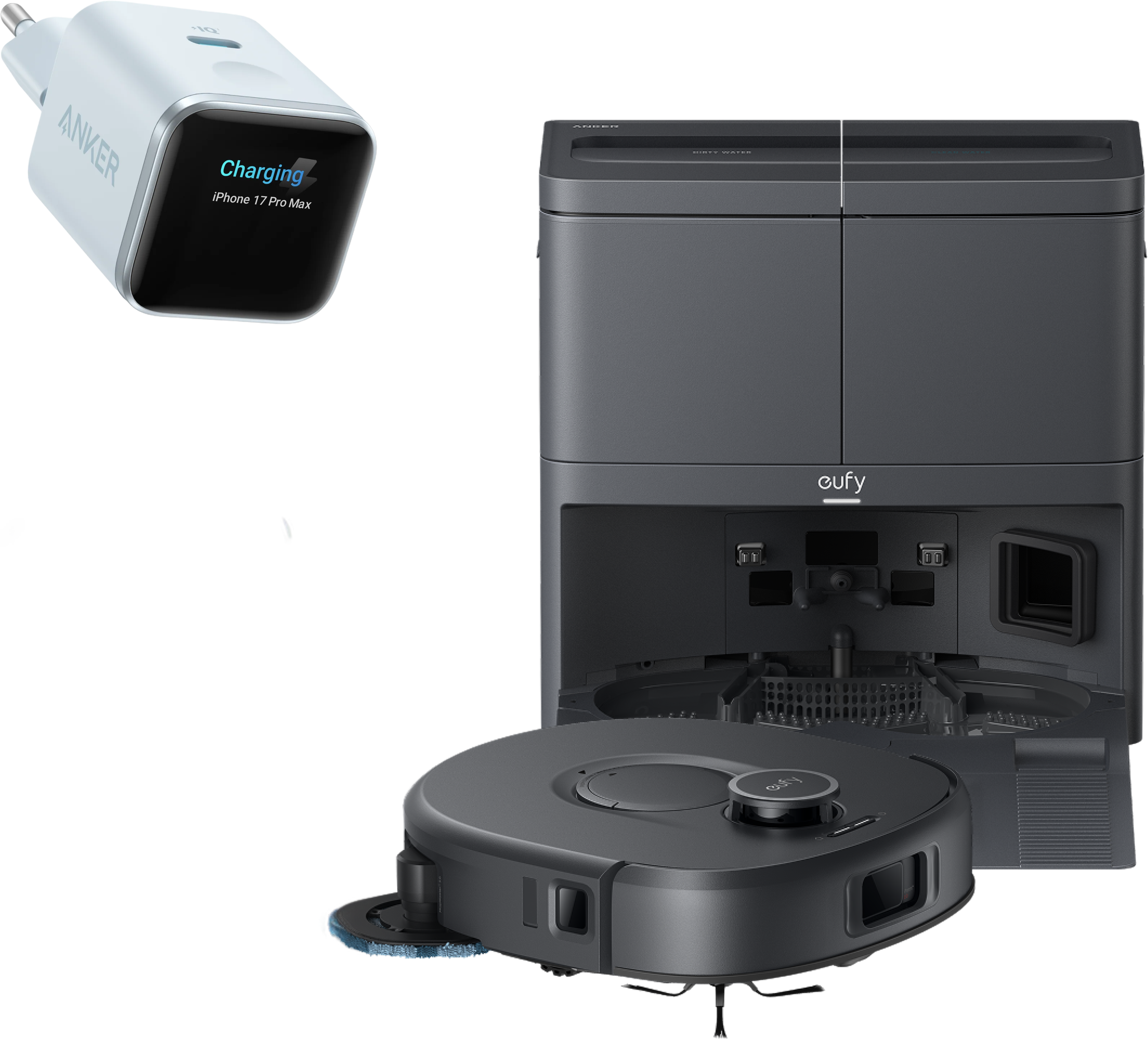 ANKER eufy Saug- und Wischroboter C30 Edge und Anker Nano Ladegerät