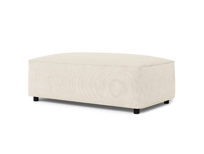 Polsterhocker 120 x 42 x 70cm Weiß Cordstoff Snor: Beige
