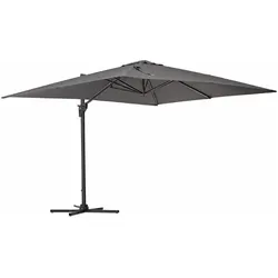 Ampelschirm Porto - Aluminium Anthrazit, Polyester-Stoff Dunkelgrau, 3x4 m