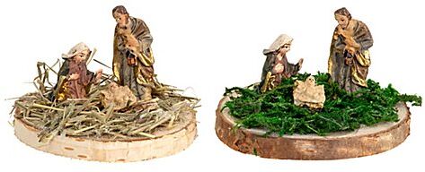 Miniatur-Krippenfiguren "Hlg. Familie", 2er-Set