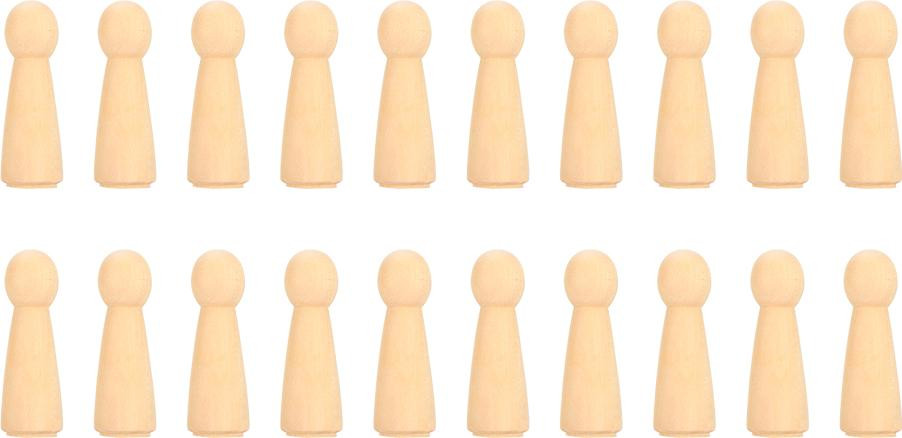 Set van 20 handgeschilderde houten poppenfiguren van Gistuch voor knutselen en decoratie