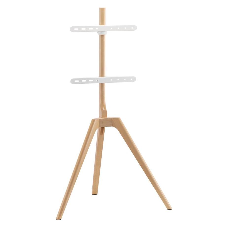 LKD TV-Bodenständer Stativ, Holzoptik, Kabelfixierung, 45" - 65" - Weiss/Holz (40 kg, 45" - 65") (71210866)