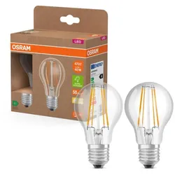 2er OSRAM E27 LED Lampe Classic Filament 2,2W wie 40W warmweißes Licht 2700K - Energy efficiency class A - besonders effizient