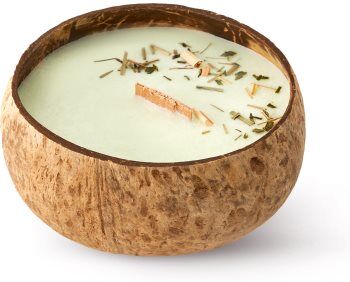 Tropicandle Lemongrass & Ginger vela perfumada com pavio de madeira 350 ml. Lemongrass & Ginger