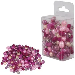 Rayher Perlen-Set Glasperlenmix mit Effektperlen pink