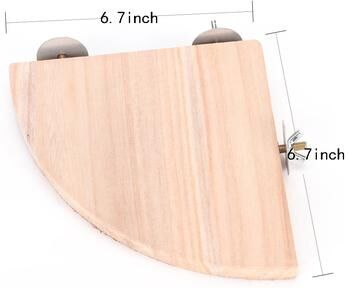 Pet Hub Wood Perch Stand: Rectangular Fan shaped Platform For Parrots & Small Birds Fan 17cm