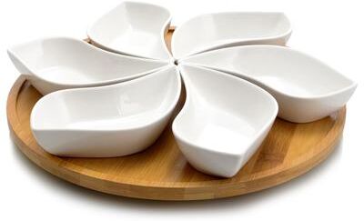 Elama 7 Piece Appetizer Serveware for Snacks and Condiments - 11.50 x 11.50
