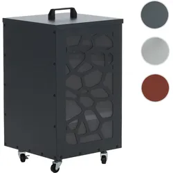 Pelletbehälter HWC-Q30 Waben, Pelletbox Aufbewahrungsbox für z.B. Tierfutter, Rollen Füße 64x36x36cm ~ anthrazit