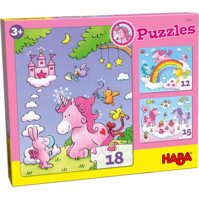Puzzle HABA "Einhorn Glitzerglück", pink, Puzzles, KinderB:25cm H:25cm, glitzernd, B:25cm H:25cm