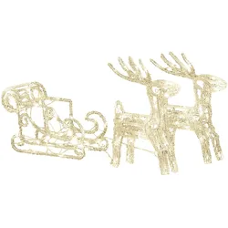 Konstsmide Weihnachtsbeleuchtung  LED AcrylSet Schlitten mit 2 Rentieren
