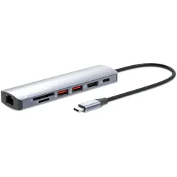 Manhattan 153966 laptop-dockingstation & portreplikator Kabelgebunden USB 3.2 Gen 2 (3.1 Gen 2) Type-C Silber