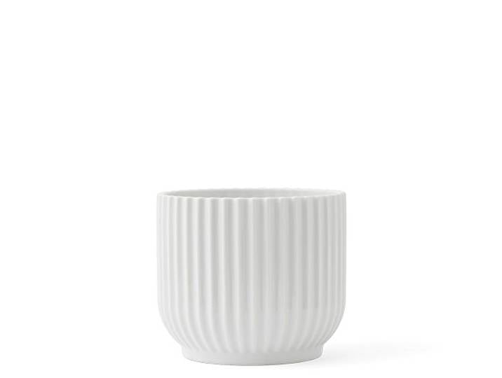 Lyngby Porcelæn Cache-pot moyen Lyngby style Bauhaus design intemporel\, blanc
