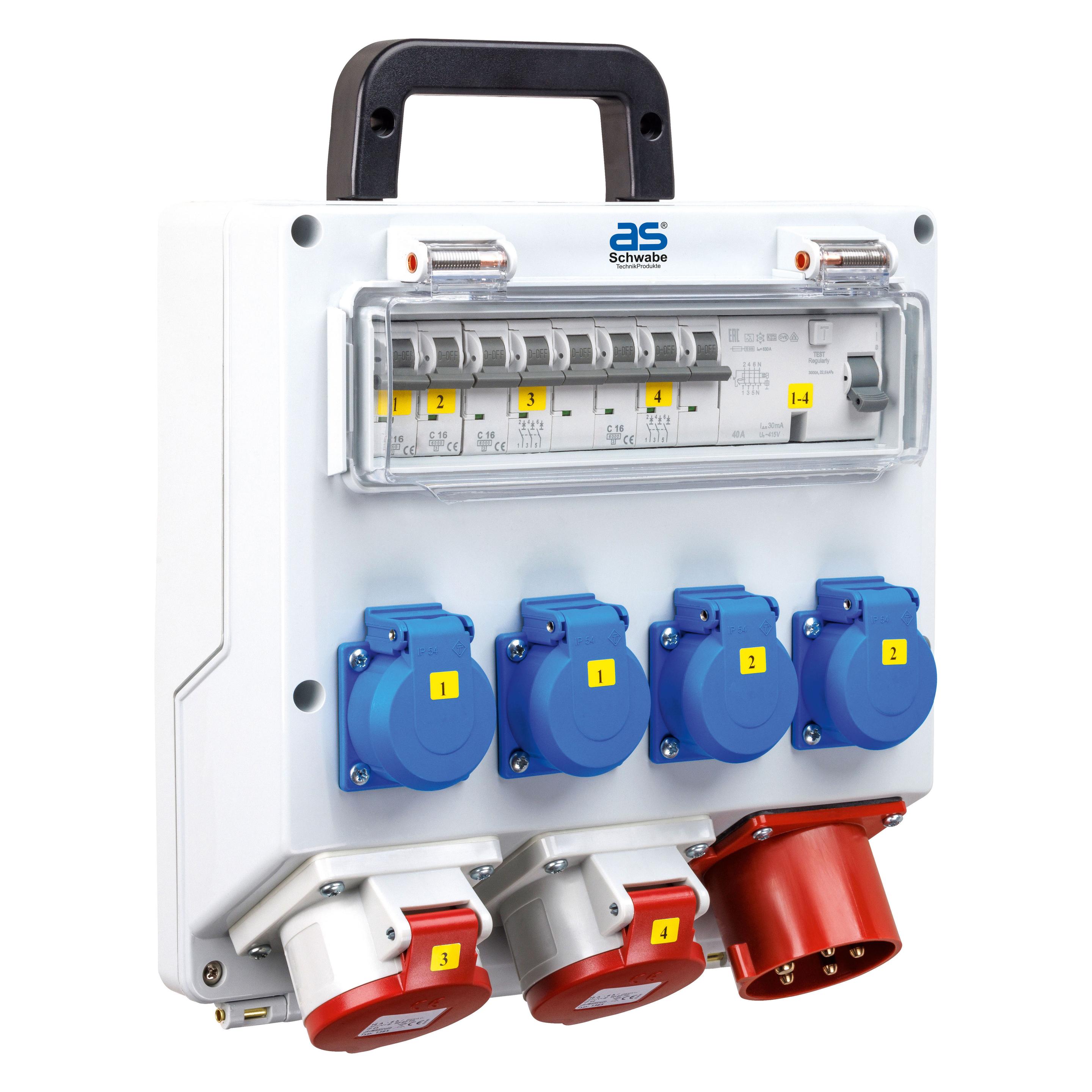 As - Schwabe Wandverteiler mit Anbaustecker (CEE 16/5, CEE 7/3) (61517)