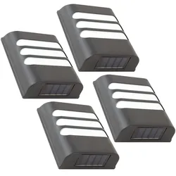 4er-Set Solar Wandlampe - Effektive Abschreckung & verbesserte Sicht im Aussenbereich - 8h Leuchtdauer, IP44, warmweisses Licht