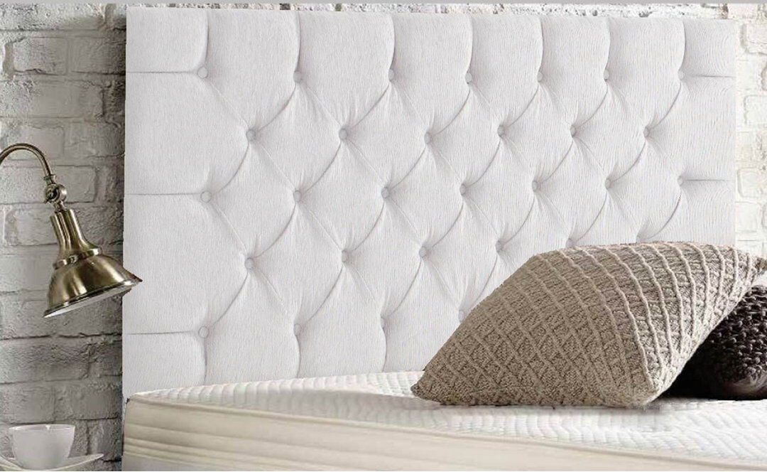 Rosdorf Park Esters Upholstered Headboard Chenille/Ivory Kingsize (5')
