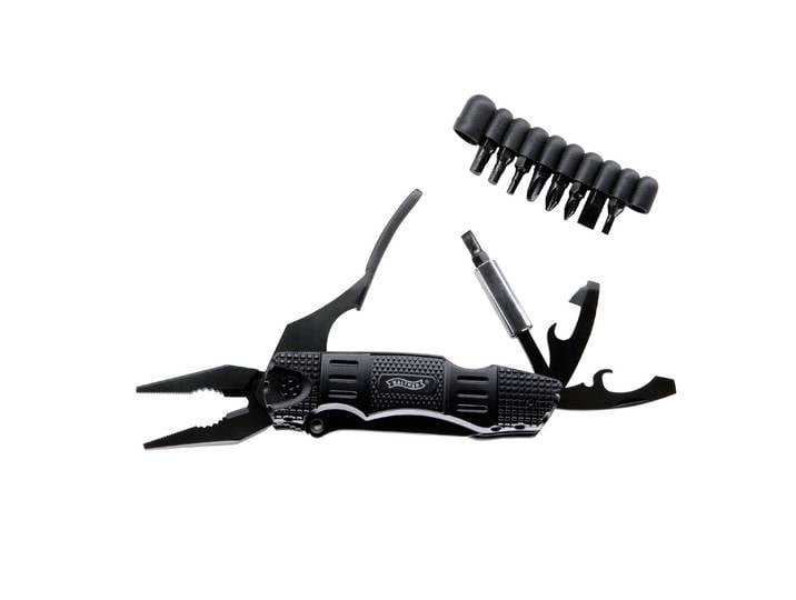 Multitool Walther MTK , schwarz, Stahl, Multifunktionswerkzeuge, Multitool