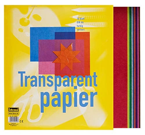 Idena Transparant Papier DIN A4 10 vellen 10 verschillende kleuren