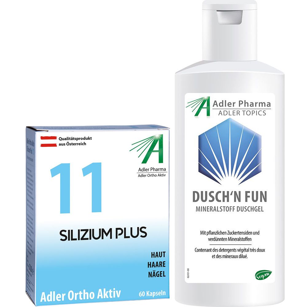 Adler Ortho Aktiv Kapseln Nr.11 + Dusch'n FUN Mineralstoff Duschgel 1 St Set