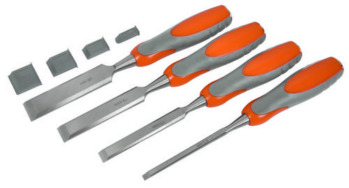 AVIT Stechbeitelsatz mit gehärteten Stahlklingen, 6.5, 13, 19, 25mm Breite AV10010