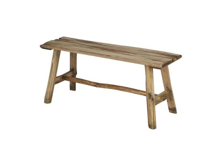 Bank aus recyceltem braunem Lithocarpus-Holz