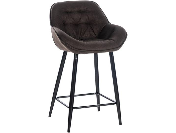 CLP Barhocker Stoff Braun, Metall, 54x93x57.5 cm, Esszimmer, Barmöbel, Barhocker