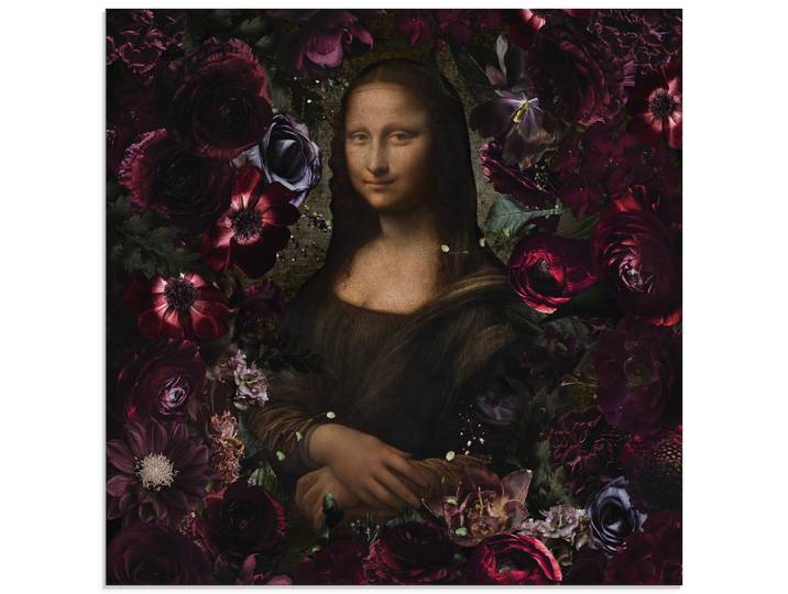 Glasbild ARTLAND Mona Lisa - Da Vinci Adaption , bunt (farbe bild(er): schwarz), B:40cm H:40cm, Bilder, Glasbild, in verschiedenen Grössen