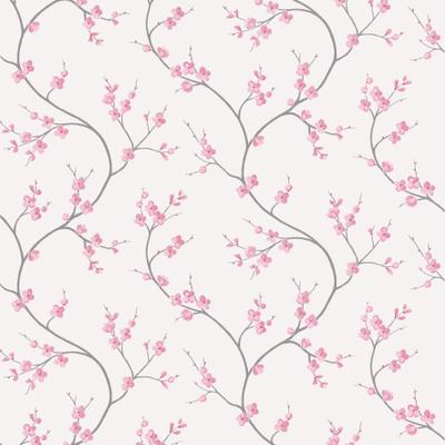Vliestapete SUPERFRESCO EASY "Bailey - Blumen", rosa, B:0,52m L:10m, Vlies, Tapeten, Rosa/Weiß - 10m x 52cm