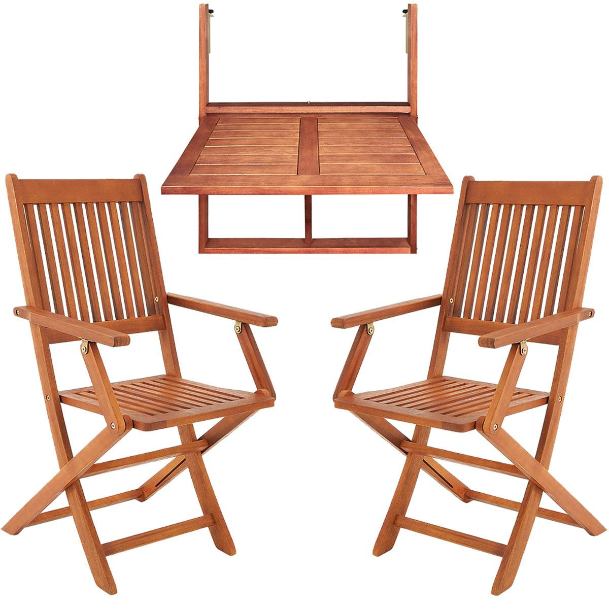 Casaria Balkonset voor buiten met hangtafel, FSC-gecertificeerd