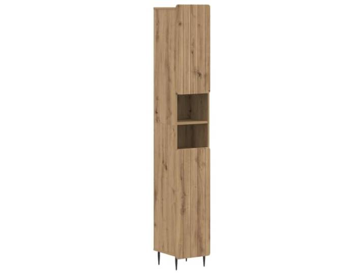 Makastle Badezimmerschrank mit offenem Regal Artisan-Eiche