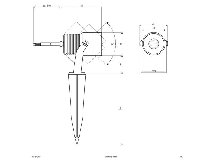 EVN Gartenspot PLC651002 3000K anth IP65