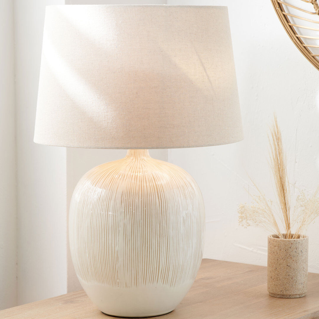 Mercury Greta Ceramic Standard Natural and Cream 50cm H X 33cm W X 33cm D