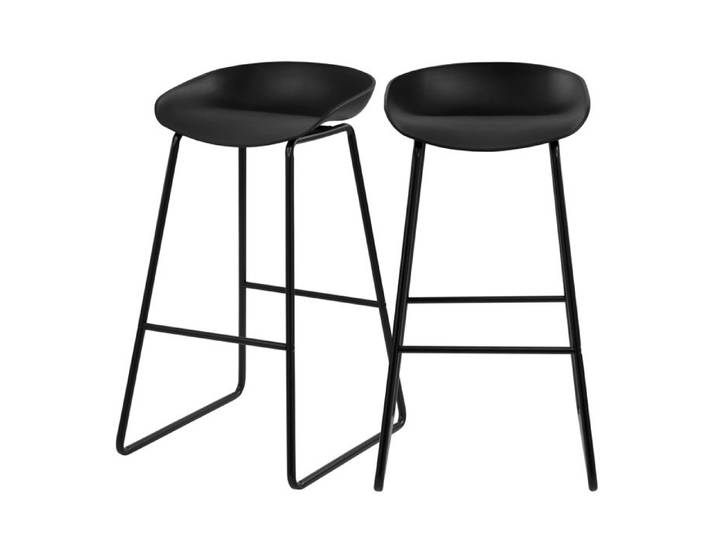 Lot de 2 chaises de bar noires H76cm - Yoshi - Maison Pavane