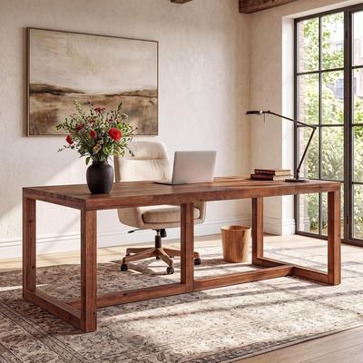 Bluebell 70.9-Inch Executive Desk for Home Office, Study & Conference Room, Brown