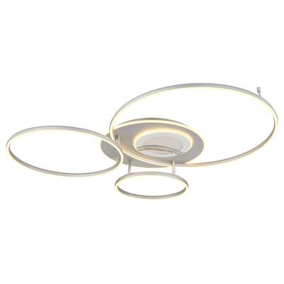 GLOBO LIGHTING Deckenleuchte "JOHNSON", silberfarben, 1, Ø 48cm H: 13cm, 1 Stk., Leuchten, Smarte LED-Deckenleuchte, dimmbar, Fernbedienung, flexibel, Deckenleuchte
