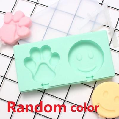 Inspired Living Cartoon Animal Silicone Popsicle Mold Set Mini Reusable Ice Cream Molds With Lids For DIY Frozen Treats cat Paws
