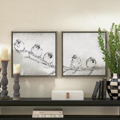 Perched Birds In Contrast Wall Art - I - Grandin Road