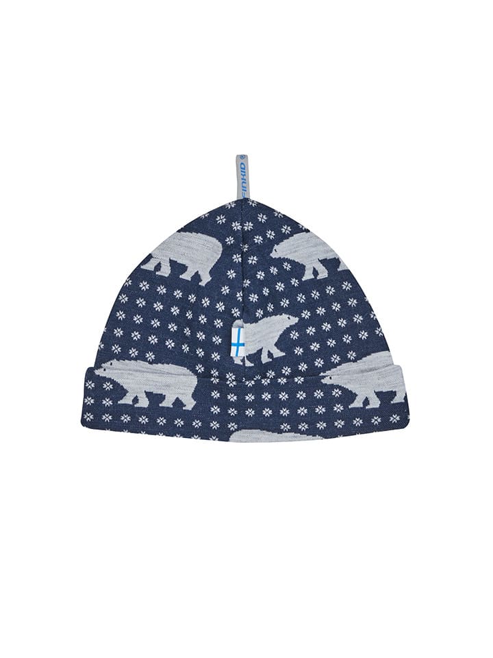 finkid Wollmütze "Nordik" in Blau/ Weiß - 52 cm
