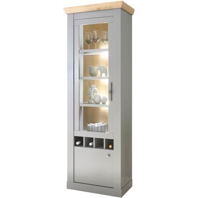 Vitrine HOME AFFAIRE "CHAMBORD", grau (lichtgrau), B:71cm H:201cm T:37cm, Schränke, Vitrine, Breite ca. 71 cm