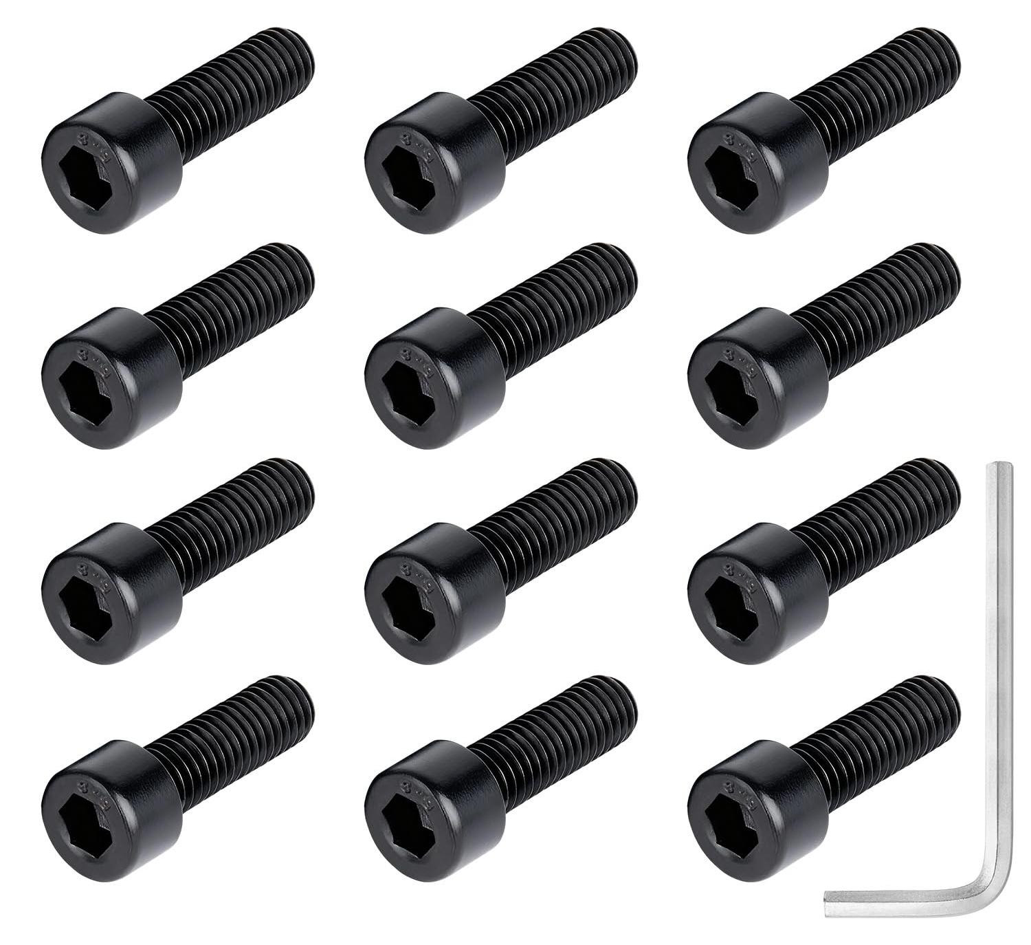 Solidchoice Fiets Schroeven Set met 12 stuks M5 Schroeven van 18 mm, Onderlegschijven en Sleutel