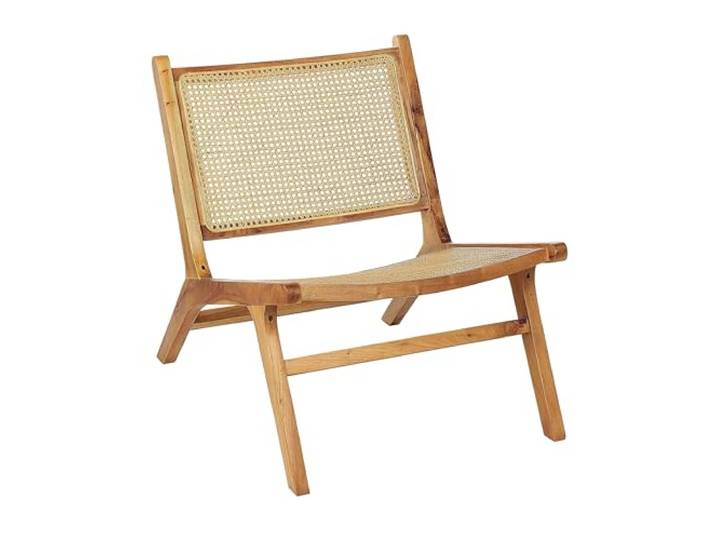 Stuhl Mahagoni hellem Holz und natürlichem Rattangeflecht Middletown