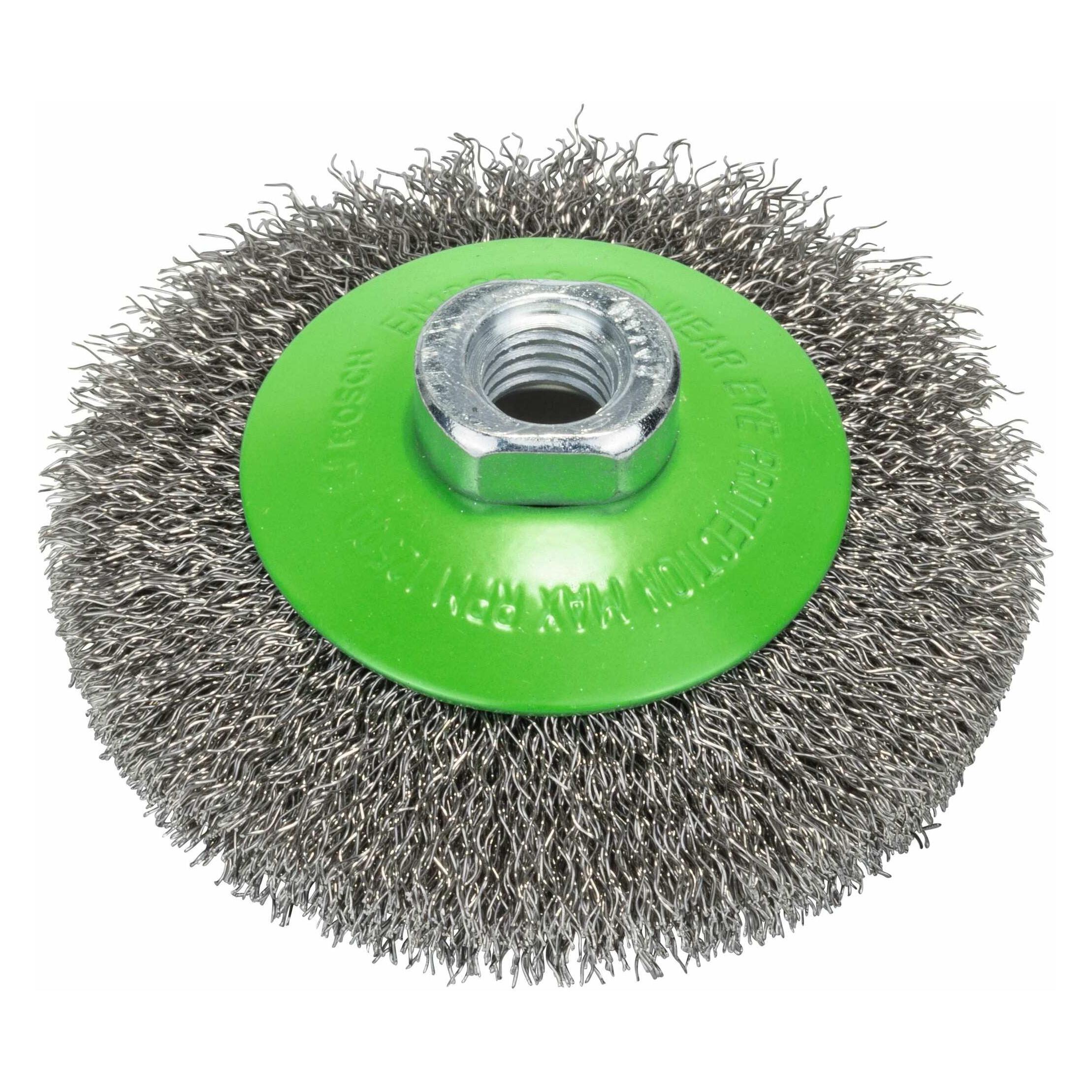 Bosch Professional Zubehör PRO Stainless Steel clean Kegelbürste, 100 x 0,35 mm, Gewinde (2608622108)