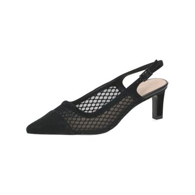 Slingpumps PETER KAISER "Peter Kaiser Pumps Leder/Textil", Damen, Gr. 35,5, schwarz, Leder, Textil, Schuhe Slingpumps