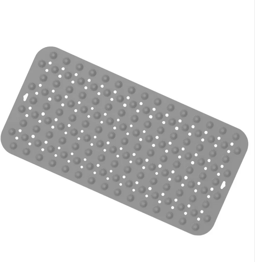 INF Tapis de bain rectangulaire en silicone pour douche et salle de bain Gris