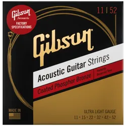 Gibson Acoustic Saiten Coated Phosphor Bronze Ultra-Light | 011-052 - Saiten Westerngitarre