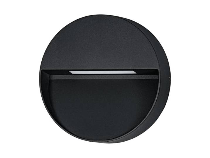 EGLO Applique murale extérieure LED Maruggio\, lampe de façade ronde luminaire d‘extérieur en aluminium noir\, température de couleur variable (blanc chaud – froid)\, IP65