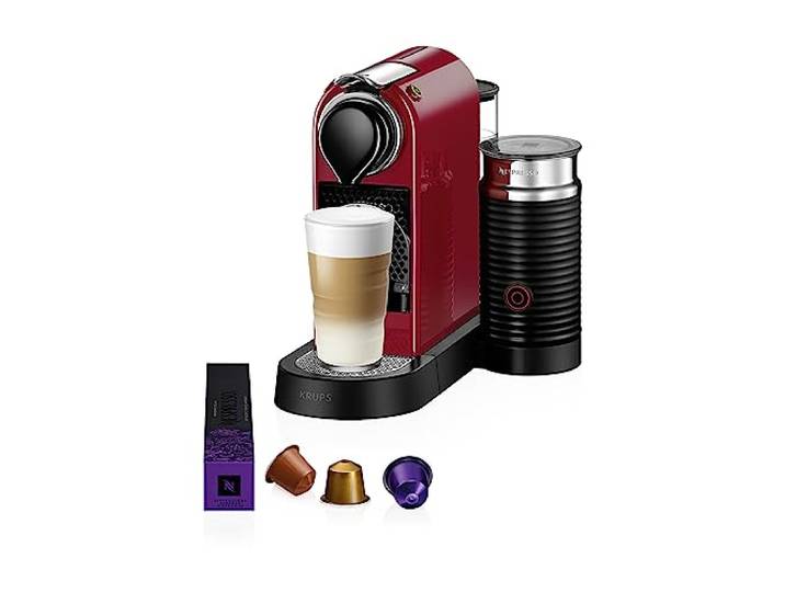 Nespresso Krups XN7615 Citiz&Milk Kaffeekapselmaschine 1260W Wassertankkapazität 1l Pumpendruck 19 Bar Farbe Rot