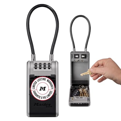 Master Lock 5482EURD Sleutelkluis met flexibele kabelbeugel en grote capaciteit